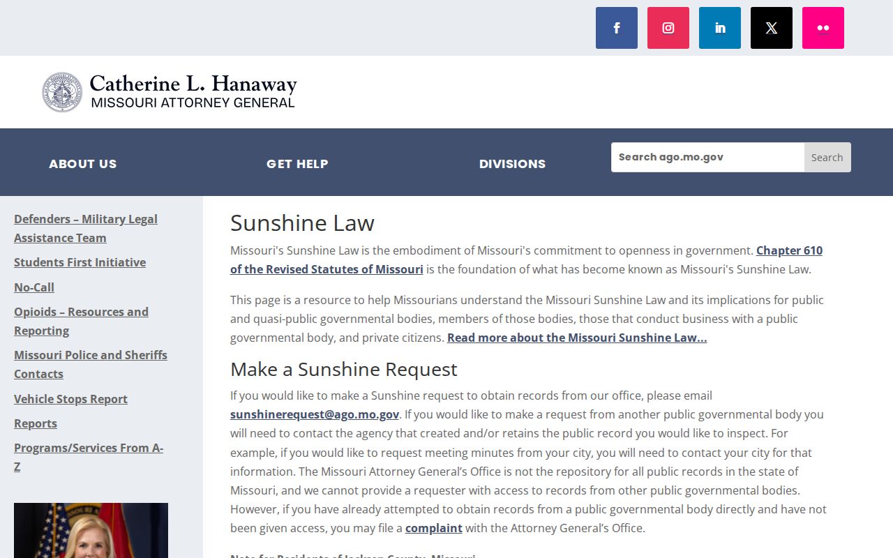 Missouri Chapter 610 public records request and fee overview