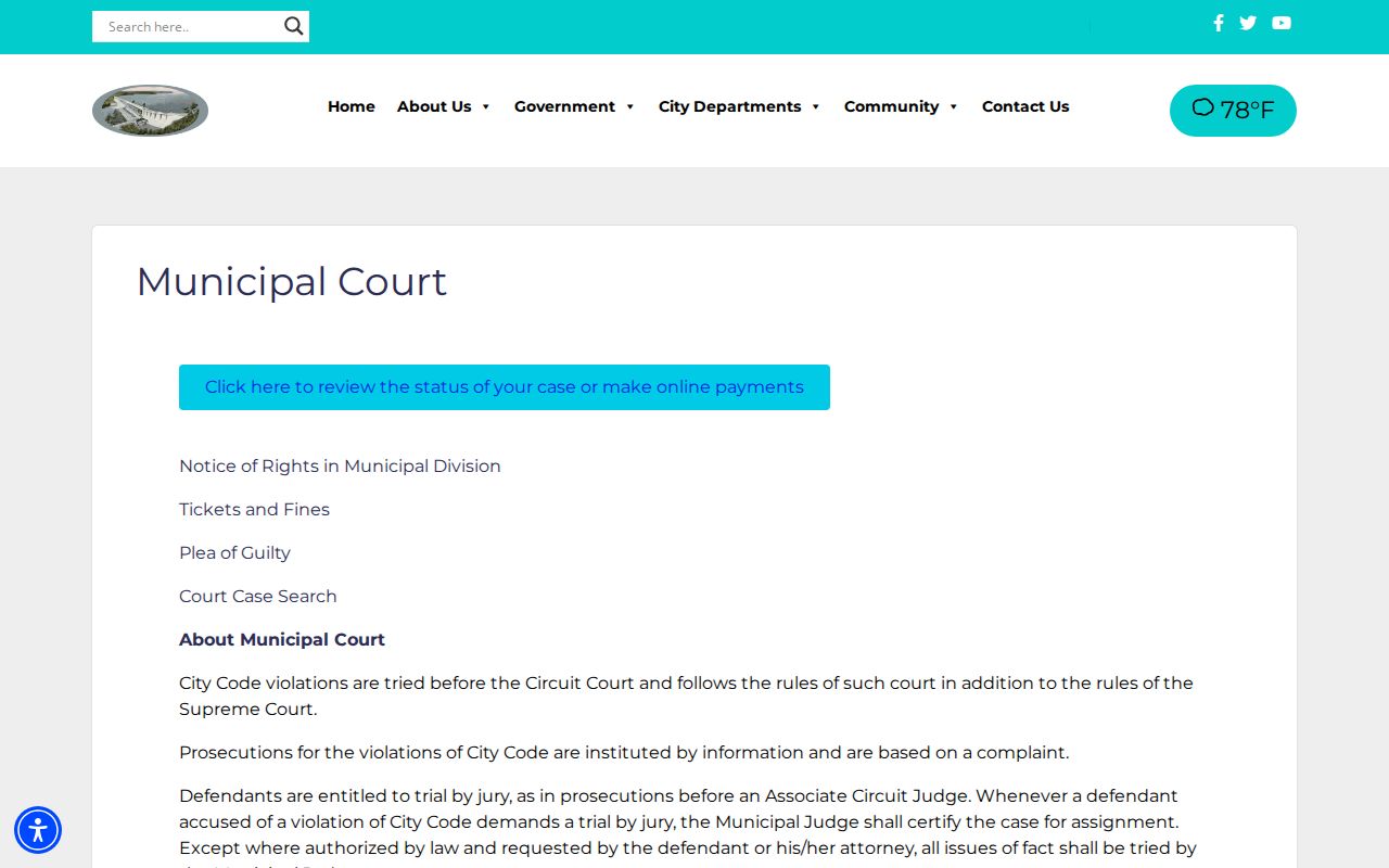 Lake Ozark court page with court address and official case links