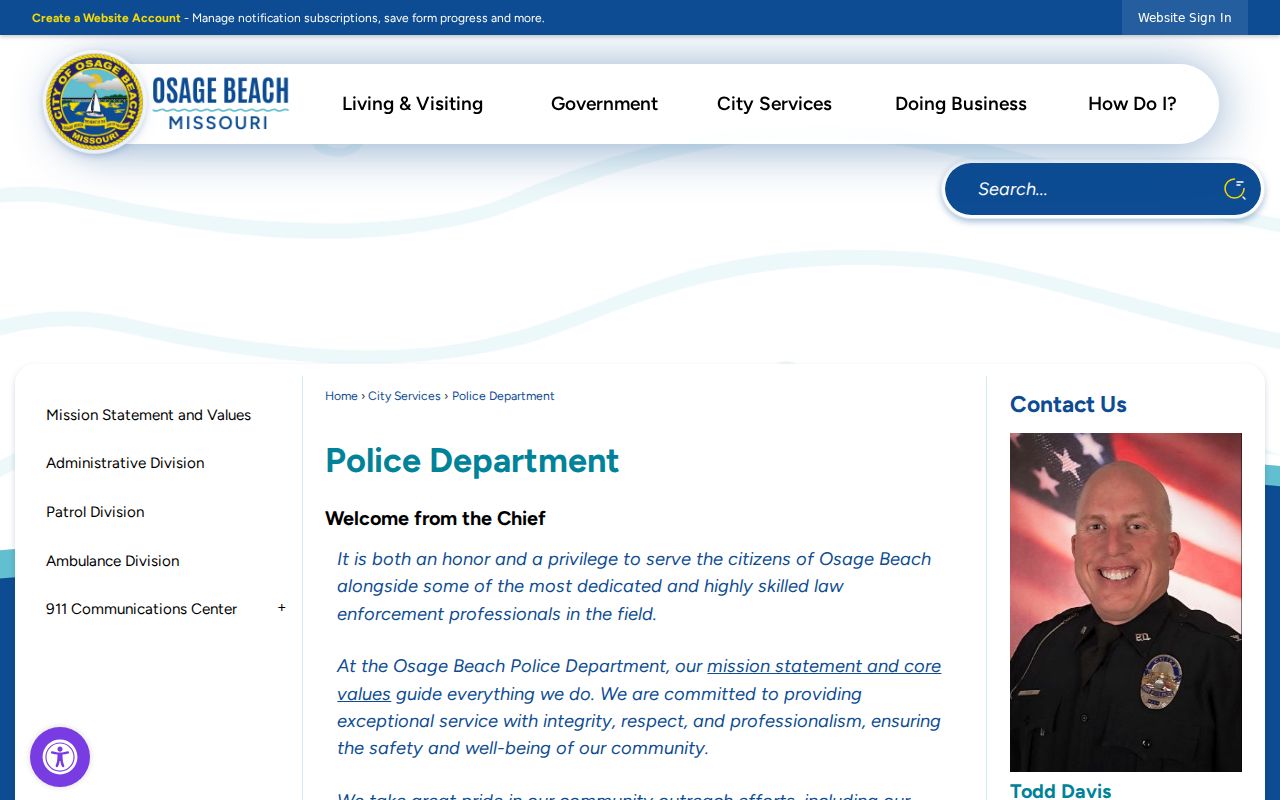 Osage Beach Police Department records request information