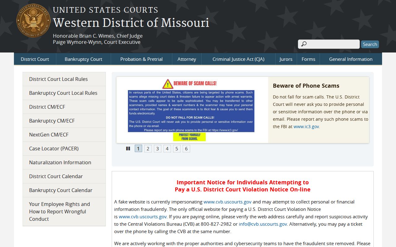Western District of Missouri Jefferson City federal courthouse information